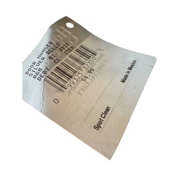 Vintage Holiday Collection Angel Silver Bell Door Hanger Gold Trim Pillow Decor - Picture 8 of 9